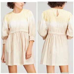 Apiece Apart Cream and Yellow Long Sleeve Dress